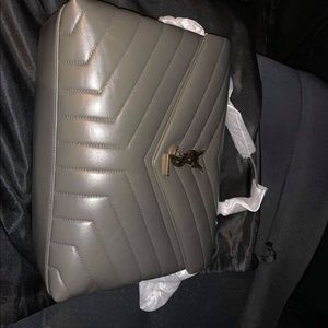 Authentic YSL Loulou MED shoulder bag dark green